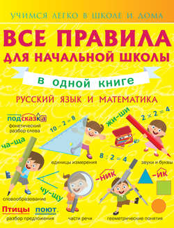 Все правила для начальной школы в одной книге. Русский язык и математика