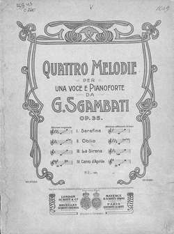 Quattro Melodie per una voce e Pianoforte da G. Sgambati