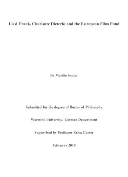 Liesl Frank, Charlotte Dieterle and the European Film Fund