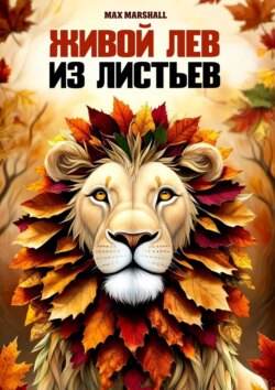 Живой лев из листьев