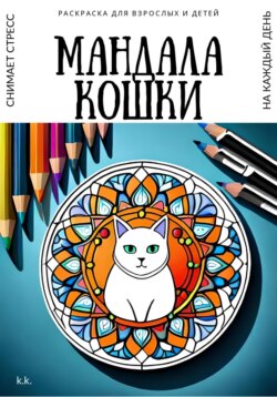 Раскраска для взрослых и детей. Мандала Кошки
