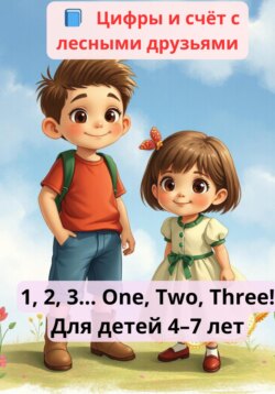 «Цифры и счёт с лесными друзьями» Раскраска для детей 4–7 лет, которые учат английский