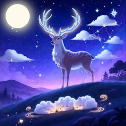 Лунный Олень и Сонные Облака