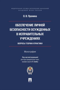 Обеспечение личной безопасности осужденных в исправительных учреждениях. Вопросы теории и практики. Монография