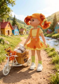 Мастер-класс по вязанию наряда "Пеппи" для кукол Паола Рейна 32 см