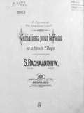 Variations pour le piano sur un theme de F. Chopin comp. par S. Rachmaninow