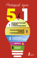 Немецкий язык, 5 в 1. Все словари в одной книге: Немецко-русский словарь с произношением. Русско-немецкий словарь с произношением. Грамматика немецкого языка. Идиомы. Сильные глаголы.