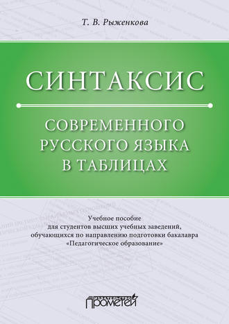 Синтаксис современного русского языка в таблицах