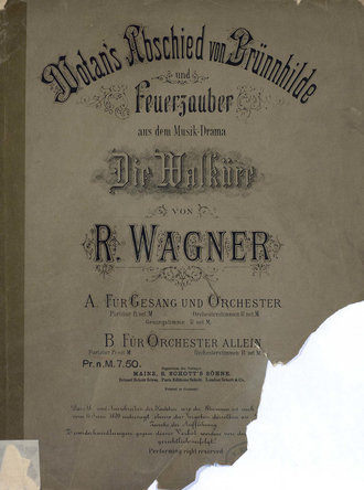 Wotan\'s Abschied von Brunnhilde u. Feuerzauber aus dem Musik-Drama \"Die Walkure\" v. R. Wagner