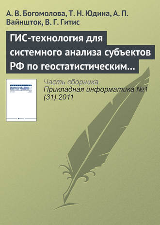 ГИС-технология для системного анализа субъектов РФ по геостатистическим данным