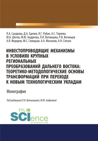 Инвестопроводящие механизмы в условиях крупных региональных преобразований Дальнего Востока. Теоретико-методологические основы трансформаций при переходе к новым технологическим укладам. (Аспирантура, Бакалавриат, Магистратура). Монография.