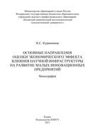 Основные направления оценки экономического эффекта влияния научной инфраструктуры на развитие малых инновационных предприятий