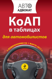 Кодекс РФ об административных правонарушениях в таблицах для автомобилистов. С изменениями на 1 марта 2011 года